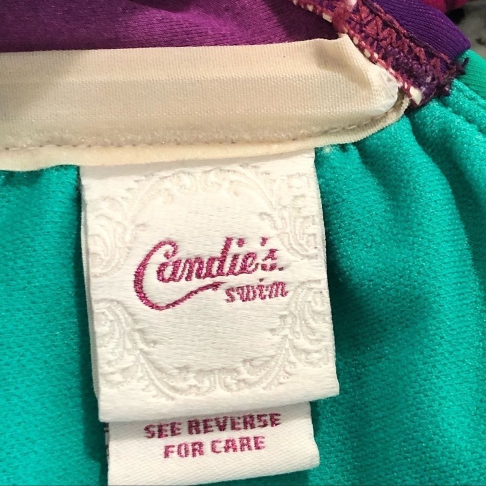 Candie’s Swim Strapless Open Back Floral Tankini Top Size Small - Picture 4 of 6